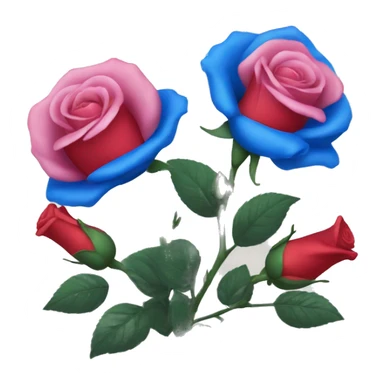 pink, red, and blue roses sticker