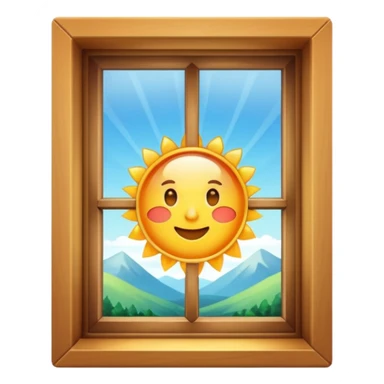 open window with sunlight sticker