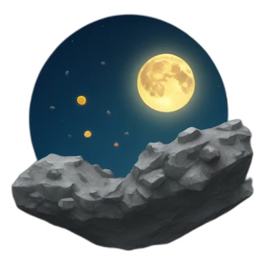 The full Moon and an asteroid crash sticker