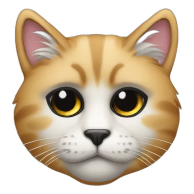 furry-cat-head-with-a-black-eyepatch-only-on-one-eye sticker