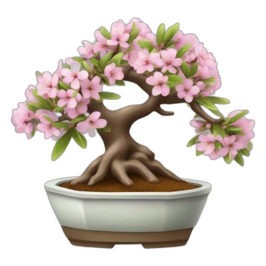 Bonsai blossoming almond tree sticker