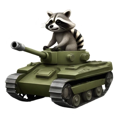 Raccoon riding a tank sticker