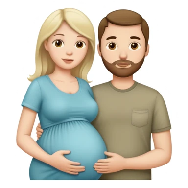 white pregnant woman and her husband sticker