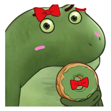 A sad face donut sticker