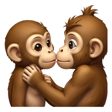Two monkeys kissing sticker