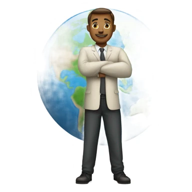 man standing on top of earth sticker
