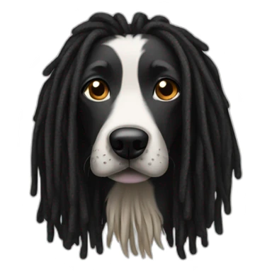 black dreadlock dog sticker