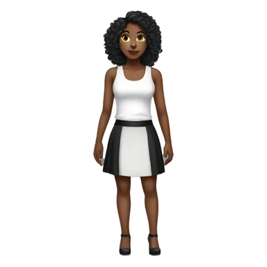 red hired girl in white tank top black skirt and heels sticker