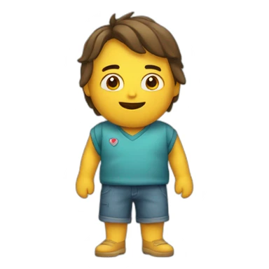 personnage fait un coeur sticker