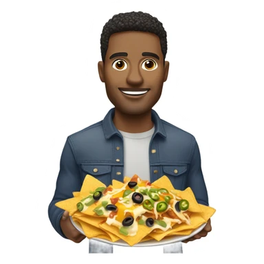 White guy holding nachos  sticker