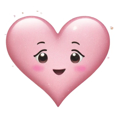 light pink heart with glitter sticker