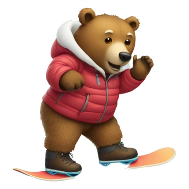 Bear on a snowboard sticker