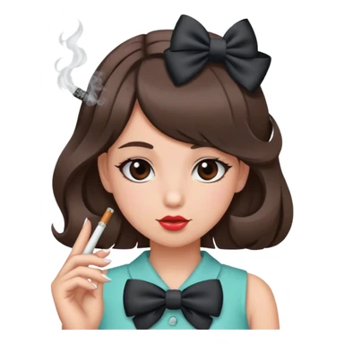 Girl with cigarette and hair bow  sticker