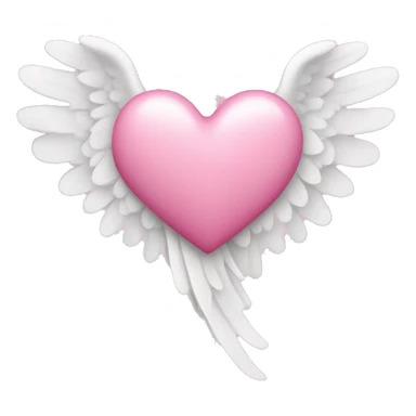 Pink heart with white angel wings sticker