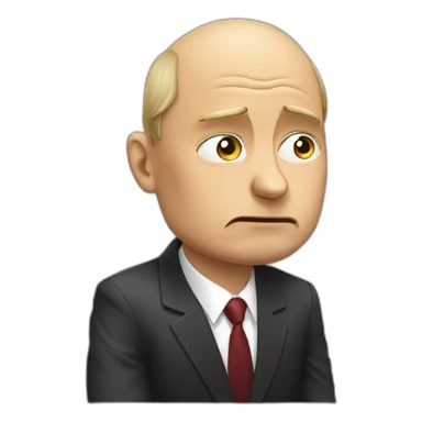 Vladimir Poutine crying sitting sticker