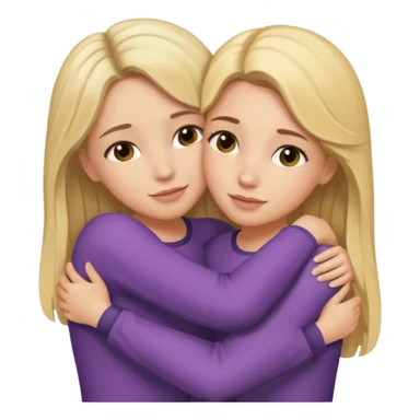 2 sisters hugging blonde and brunette sticker