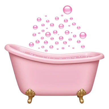 light pink bathtub filled with light pink water and bubbles sticker