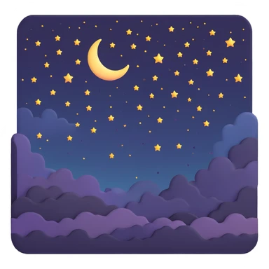 dark night sky with moon and stars sticker