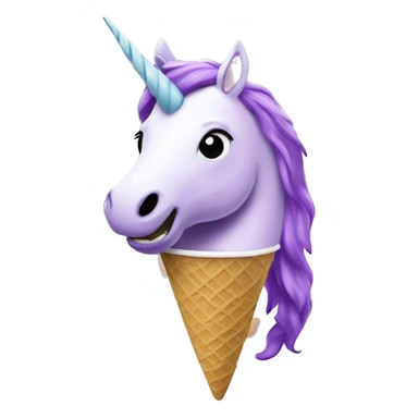 Purple Unicorn eating ice cream sticker