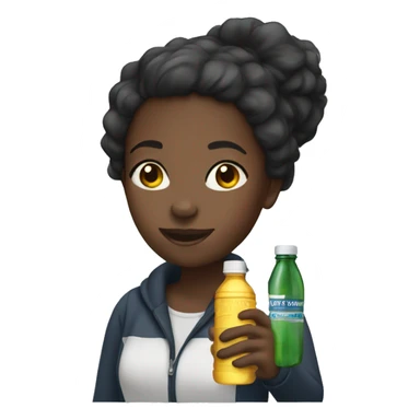 Black girl with a Stanley bottle in her hand sticker
