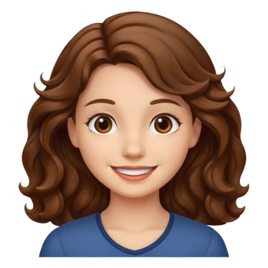 A girl with fair skin and wavy brown hair. sticker