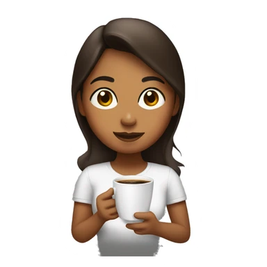 Dominican back girl having coffee sticker