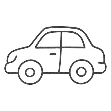 hand-drawn outlined simple minimal car sticker