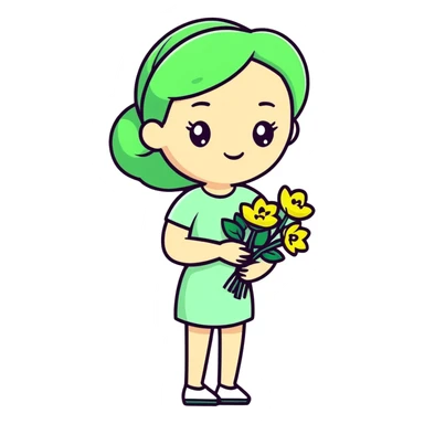 Vineria sprunki (Green flower woman) sticker