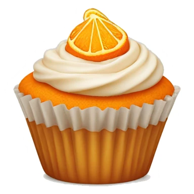 Orange cupcake with a happy face  sticker