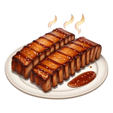 Barbecue ribs on plate sticker