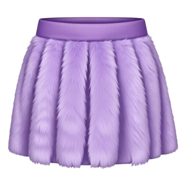 super realistic light purple fur mini skirt isolated sticker