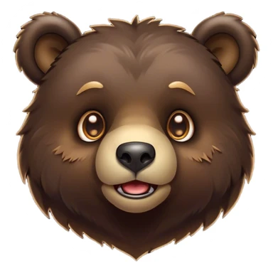 Cinematic Comical bear cub Portrait Emoji, Head tilted dramatically with an exaggeratedly amused expression, featuring a striking, glossy dark brown fur with bold fur texture, wide, expressive eyes filled with playful disbelief, Simplified yet hilariously expressive features, highly detailed, glowing with a slightly sassy glow, high shine, dramatic yet playful, stylized with an air of cheeky wilderness mischief, bright and endearing, soft glowing outline, capturing the essence of a spirited and over-the-top bear cub, so meme-worthy it feels like it could roar its way into internet fame instantly! sticker