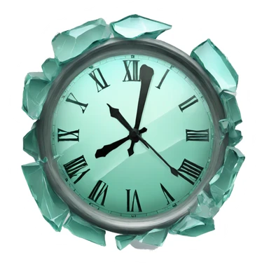 smashed glass broken clock sticker