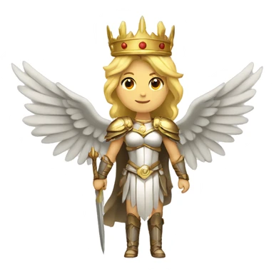 Blond Valkyrie full body with crown with wings sticker