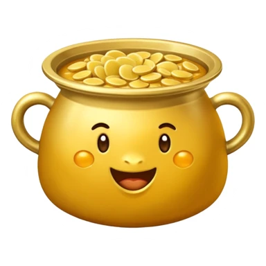 haz una olla de comida llena de lingotes de oro sticker