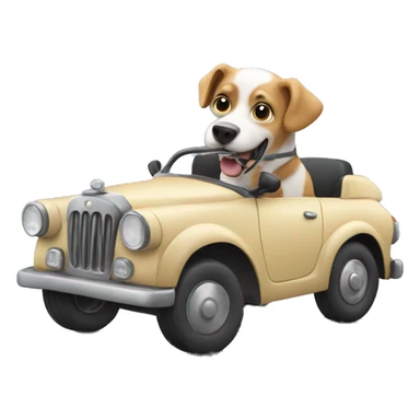 dog driving car sticker