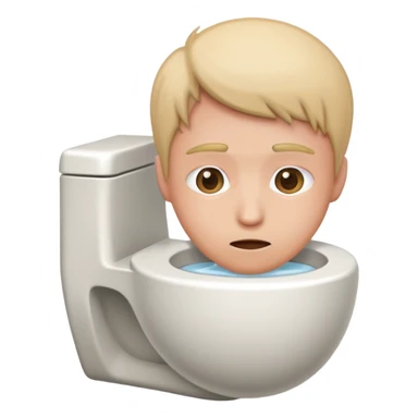 person with head in toilet bowl sticker