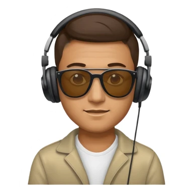 Guy with sunglasses and headphones  sticker