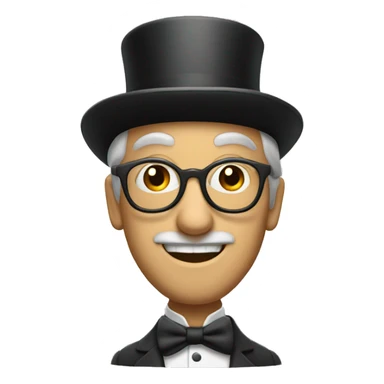 Man with glasses and a top hat on with a spoon in his hand  sticker