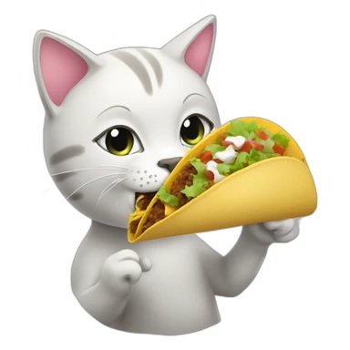 cat eating taco sticker