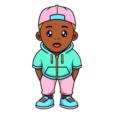 Tyler the Creator wearing his pastel CHROMAKOPIA outfit sticker