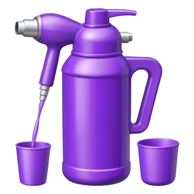 violet hair spray bottle with Cup-Fitting Actuator sticker