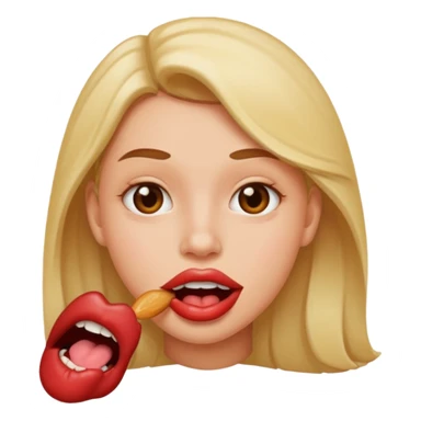 lip bite emoji sticker