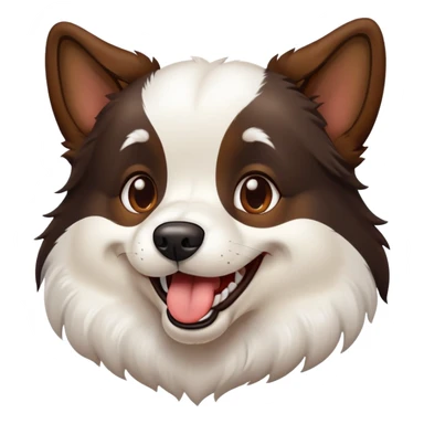 Dark brown and white hair dog panting sticker