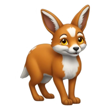 Renard sur un lapin sticker
