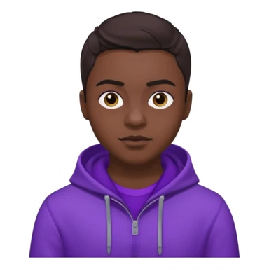 Quincy Brown with dark brown hair, purple outfit sticker