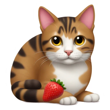 Cat with strawberry sticker