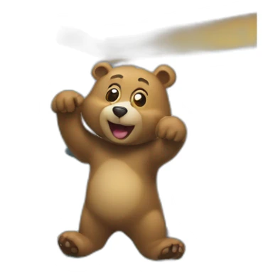 bear at car wash station like a clown sticker