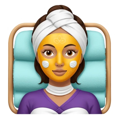 Lady with face mask spa beauty full face relaxing sticker