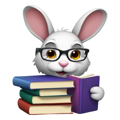 smart rabbit grad student sticker